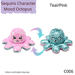 Sequins Character Mood Octopus Teal/Pink