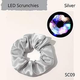 LED Light Up Scrunchies Silver