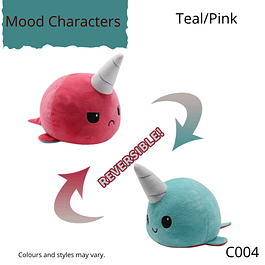 Mood Character Teal/Pink Narwhal
