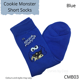 Blue Cookie Monster Short Socks