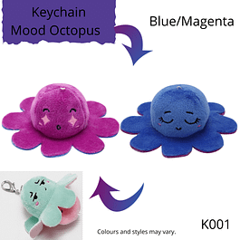 Keychain Mood Octopus Blue and magenta colour