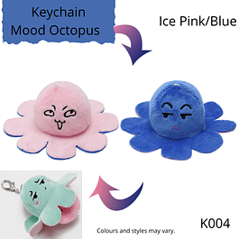 Keychain Mood Octopus ice pink and blue colour