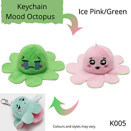 Keychain Mood Octopus ice pink and green colour