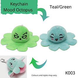 Keychain Mood Octopus teal and green colour