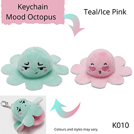 Keychain Mood Octopus teal and ice pink colour