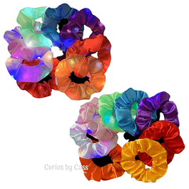 Assorted colour LED scrunchies