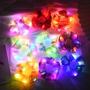 LED Scrunchies light up in the dark